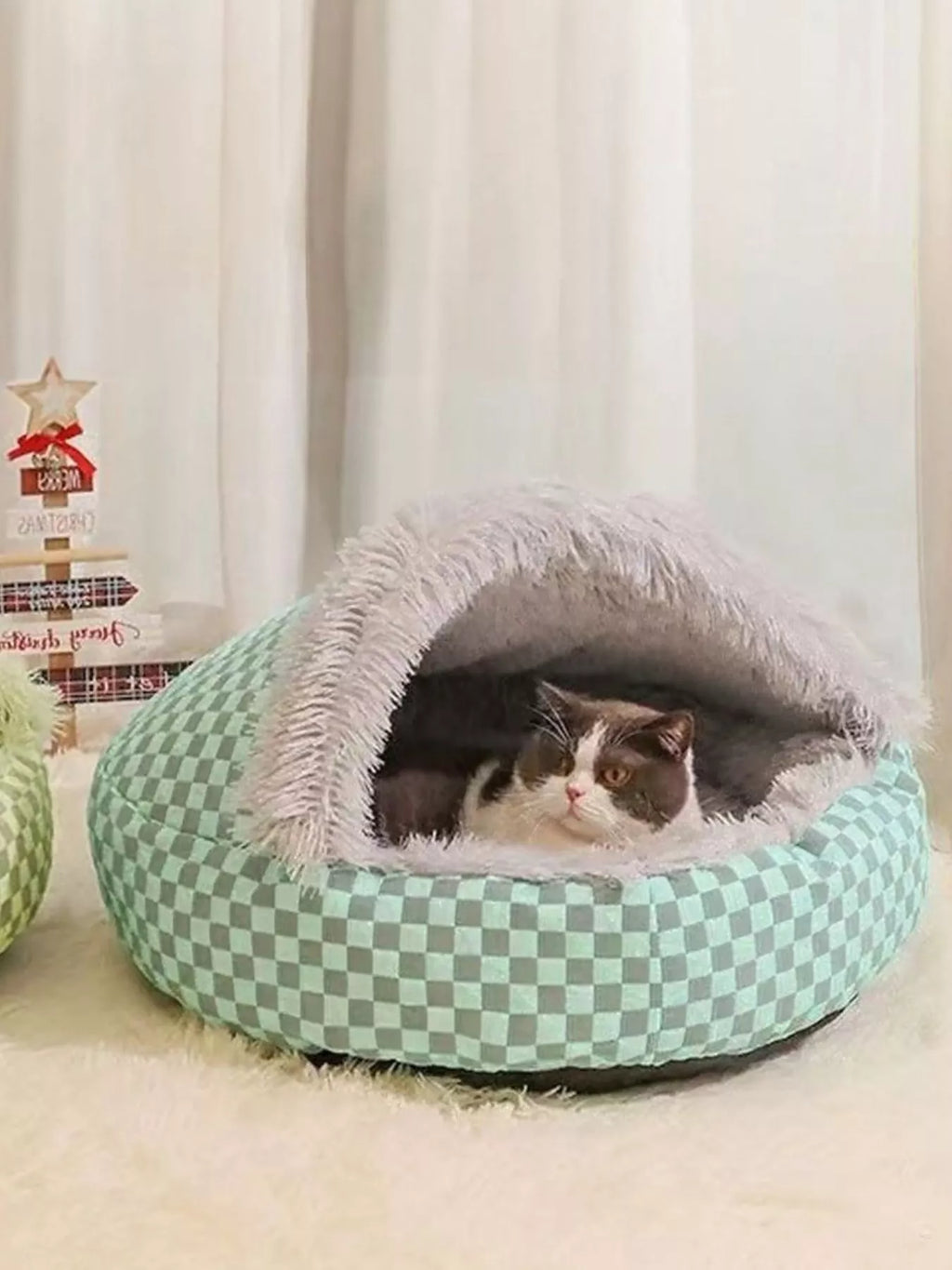 Cozy Cave Pet Nest with Plush Interior
