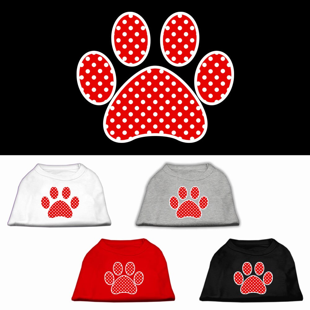 Pet Shirt "Swiss Dots Red Paw"