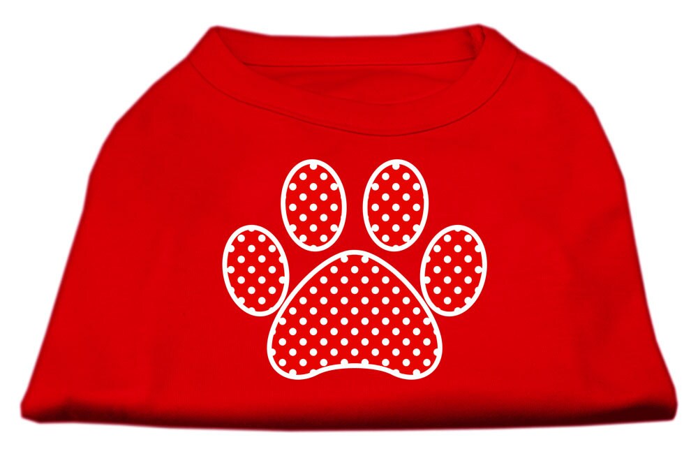 Pet Shirt "Swiss Dots Red Paw"